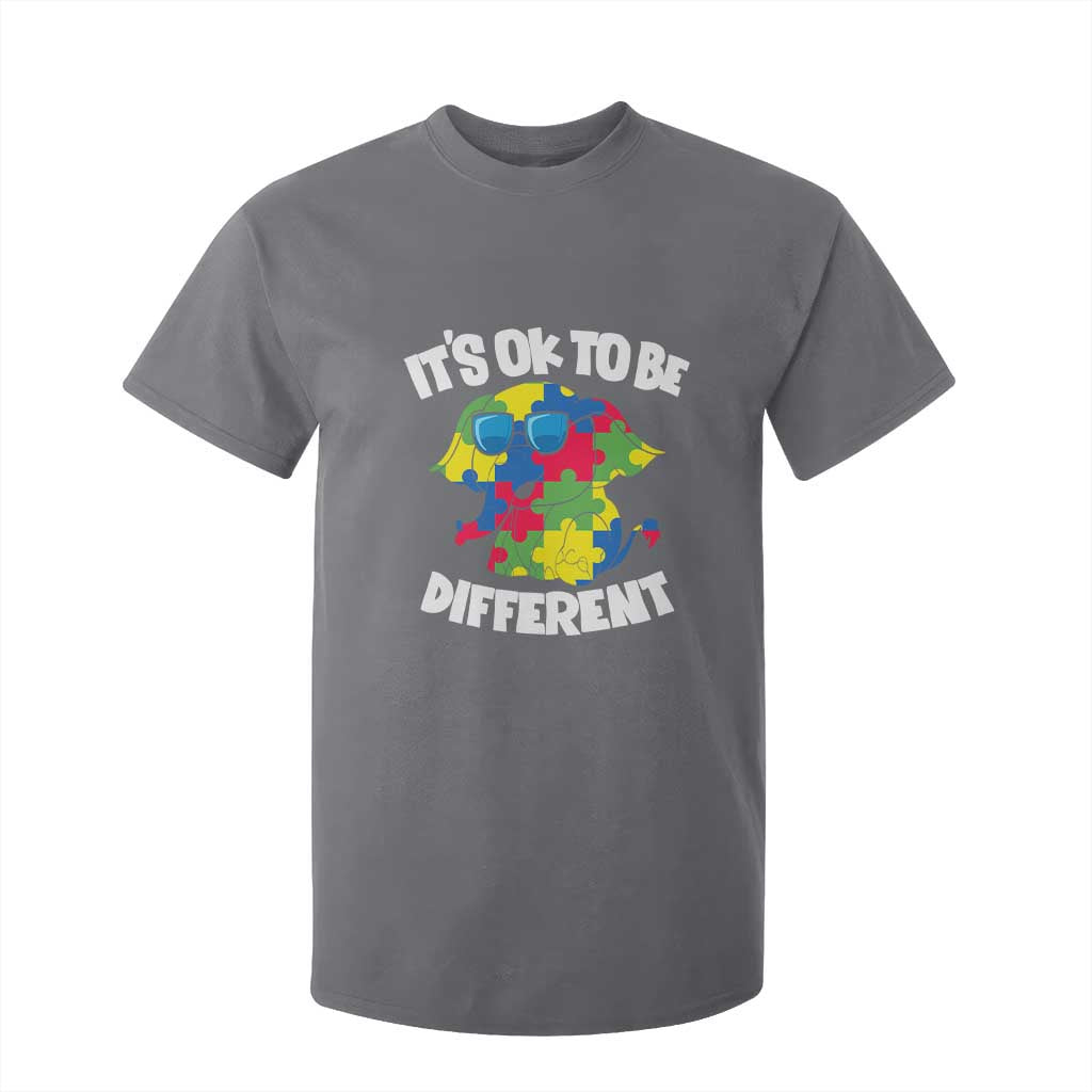 Autism Awareness Day T Shirt For Kid It's Okay To Be Different Elephant TS01 Charcoal Printyourwear