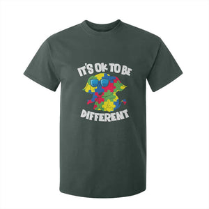 Autism Awareness Day T Shirt For Kid It's Okay To Be Different Elephant TS01 Dark Forest Green Printyourwear