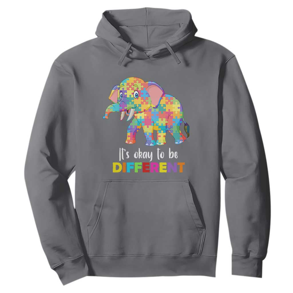 Autism Hoodie It's Okay To Be Different Elephant TS01 Charcoal Printyourwear