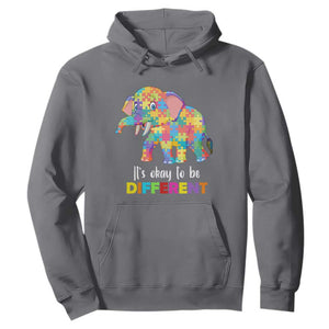 Autism Hoodie It's Okay To Be Different Elephant TS01 Charcoal Printyourwear