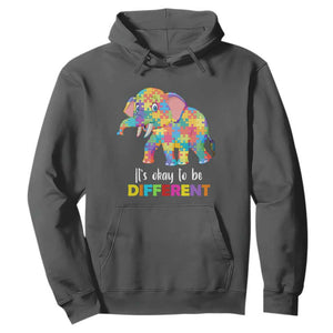 Autism Hoodie It's Okay To Be Different Elephant TS01 Dark Heather Printyourwear