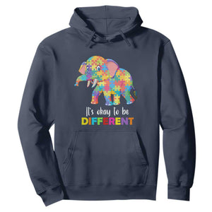 Autism Hoodie It's Okay To Be Different Elephant TS01 Navy Printyourwear