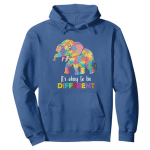 Autism Hoodie It's Okay To Be Different Elephant TS01 Royal Blue Printyourwear