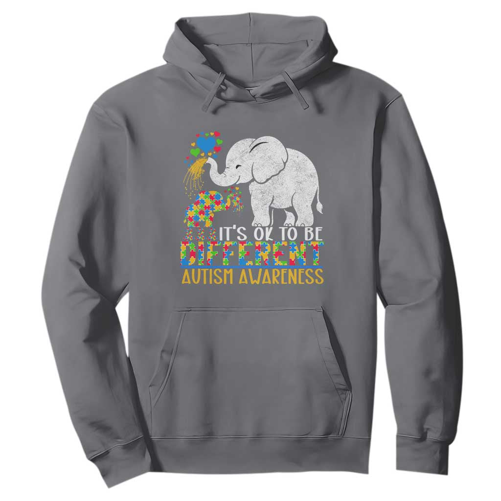 It Is Ok To Be Elephant Different Autism Awareness Hoodie TS01 Charcoal Printyourwear