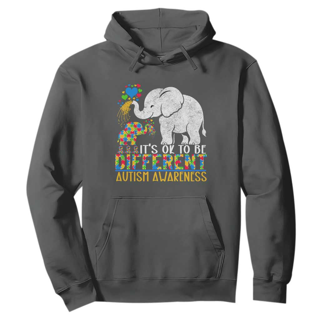 It Is Ok To Be Elephant Different Autism Awareness Hoodie TS01 Dark Heather Printyourwear