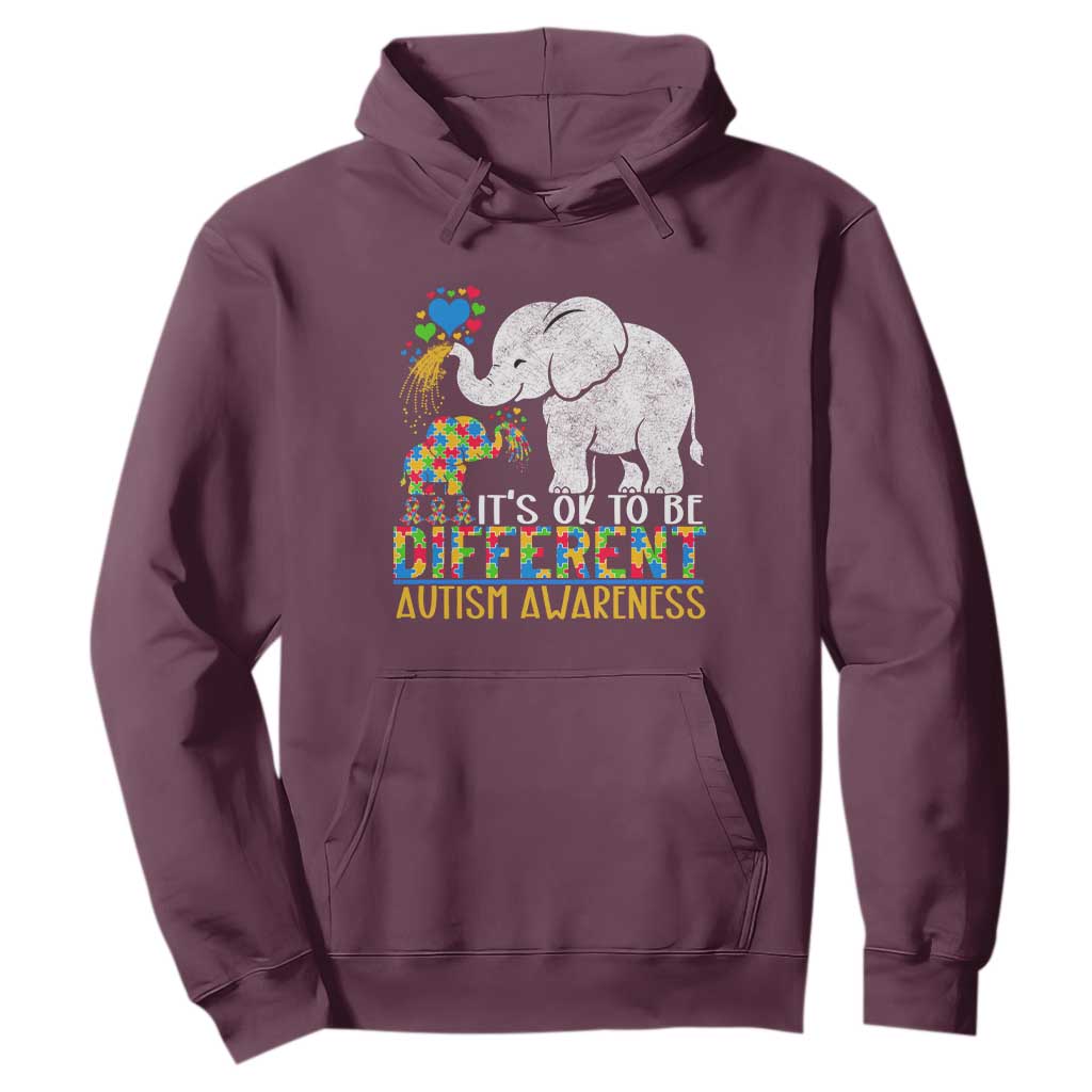 It Is Ok To Be Elephant Different Autism Awareness Hoodie TS01 Maroon Printyourwear