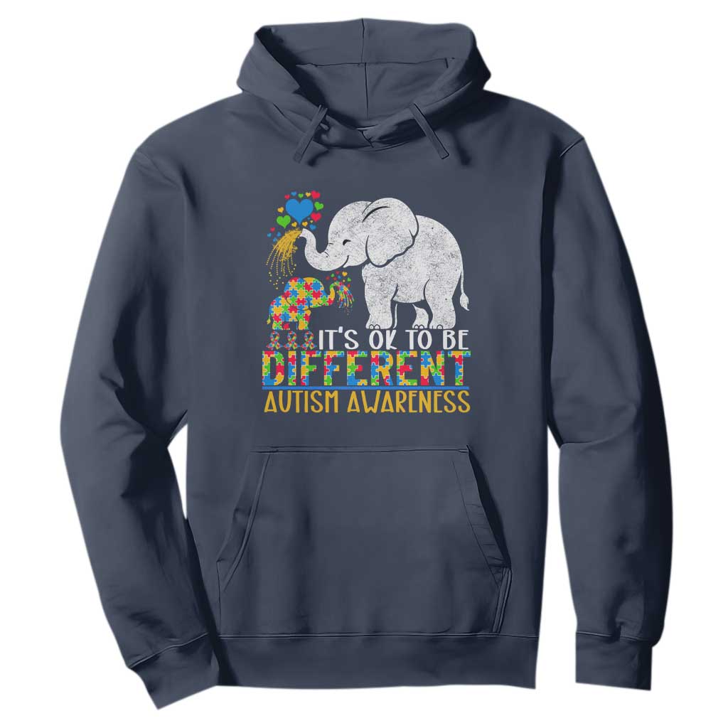 It Is Ok To Be Elephant Different Autism Awareness Hoodie TS01 Navy Printyourwear