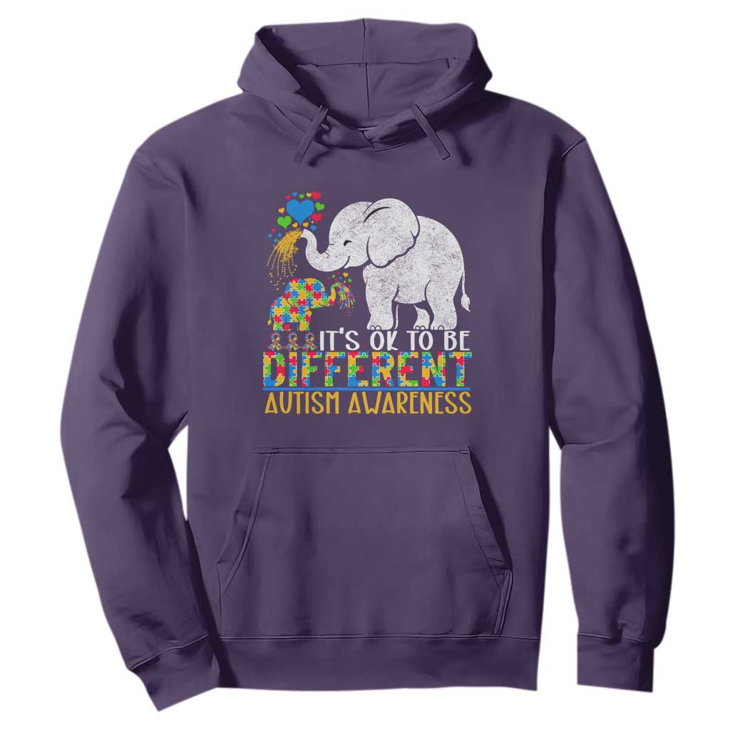 It Is Ok To Be Elephant Different Autism Awareness Hoodie TS01 Purple Printyourwear