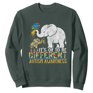 It Is Ok To Be Elephant Different Autism Awareness Sweatshirt TS01 Dark Forest Green Printyourwear