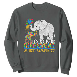 It Is Ok To Be Elephant Different Autism Awareness Sweatshirt TS01 Dark Heather Printyourwear