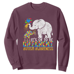 It Is Ok To Be Elephant Different Autism Awareness Sweatshirt TS01 Maroon Printyourwear
