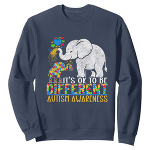 It Is Ok To Be Elephant Different Autism Awareness Sweatshirt TS01 Navy Printyourwear