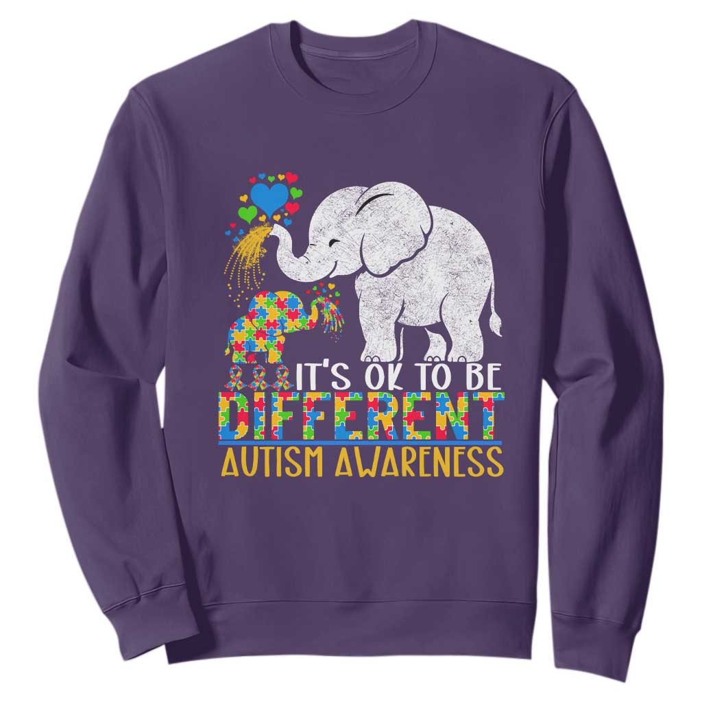 It Is Ok To Be Elephant Different Autism Awareness Sweatshirt TS01 Purple Printyourwear