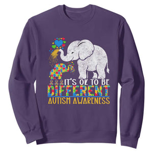 It Is Ok To Be Elephant Different Autism Awareness Sweatshirt TS01 Purple Printyourwear