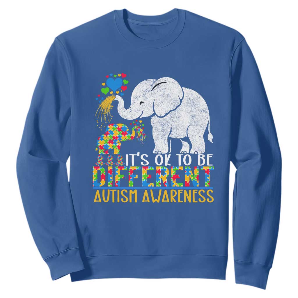 It Is Ok To Be Elephant Different Autism Awareness Sweatshirt TS01 Royal Blue Printyourwear