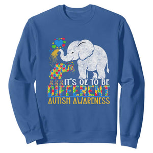It Is Ok To Be Elephant Different Autism Awareness Sweatshirt TS01 Royal Blue Printyourwear