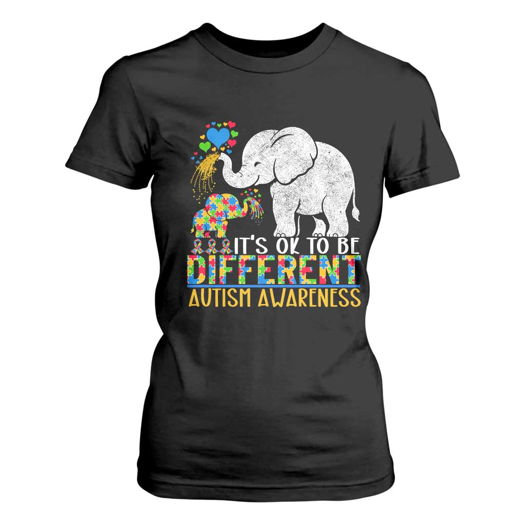 It Is Ok To Be Elephant Different Autism Awareness T Shirt For Women TS01 Black Printyourwear