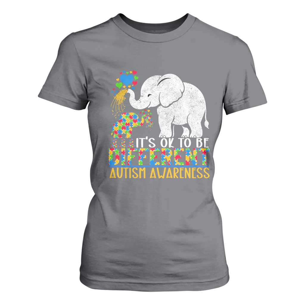It Is Ok To Be Elephant Different Autism Awareness T Shirt For Women TS01 Charcoal Printyourwear