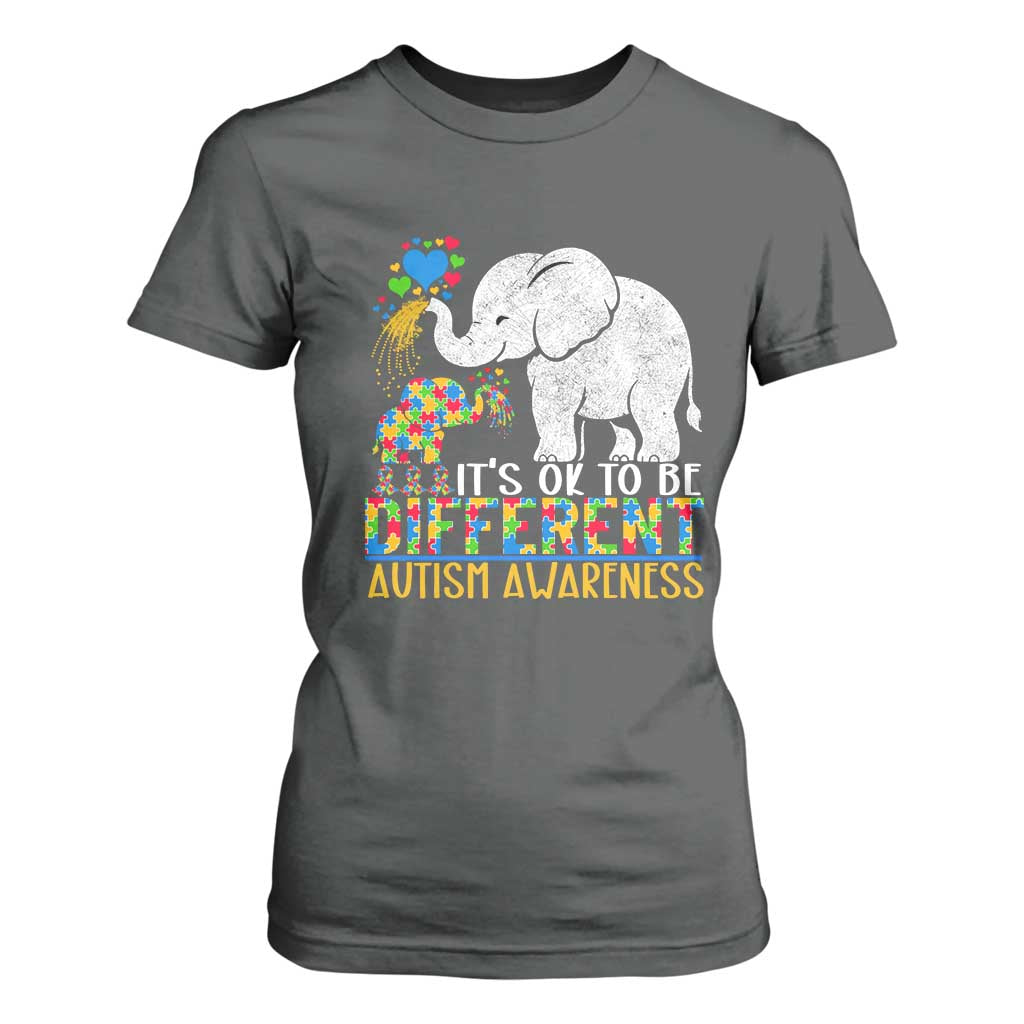 It Is Ok To Be Elephant Different Autism Awareness T Shirt For Women TS01 Dark Heather Printyourwear
