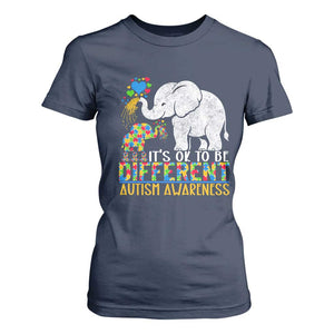 It Is Ok To Be Elephant Different Autism Awareness T Shirt For Women TS01 Navy Printyourwear