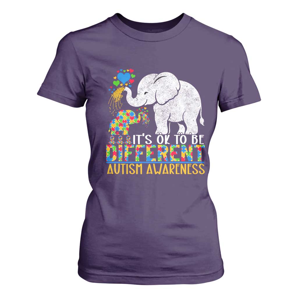 It Is Ok To Be Elephant Different Autism Awareness T Shirt For Women TS01 Purple Printyourwear