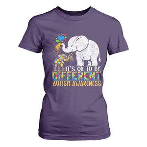 It Is Ok To Be Elephant Different Autism Awareness T Shirt For Women TS01 Purple Printyourwear