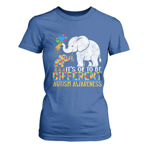 It Is Ok To Be Elephant Different Autism Awareness T Shirt For Women TS01 Royal Blue Printyourwear
