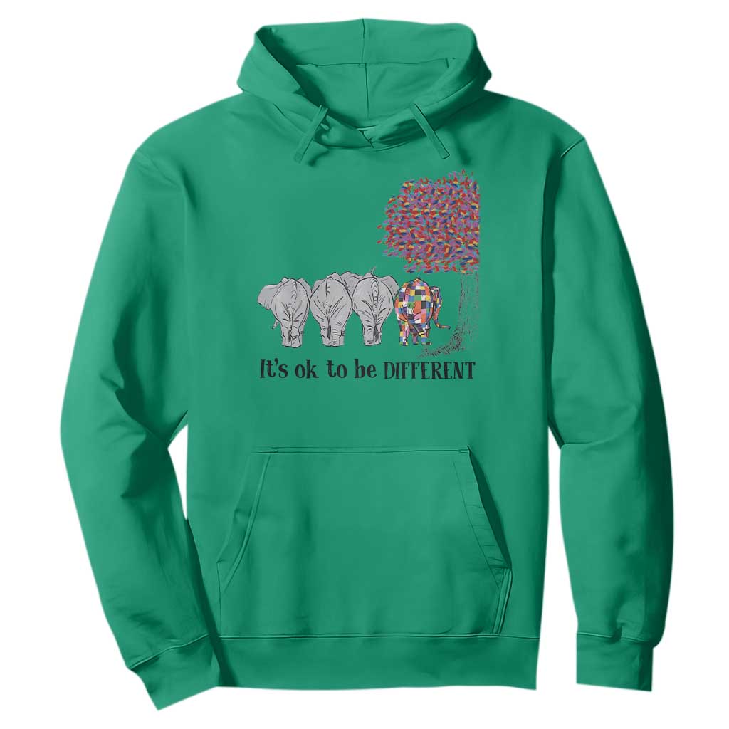 Autism Awareness Elephant Hoodie It's Ok To Be A Little Different TS01 Irish Green Printyourwear