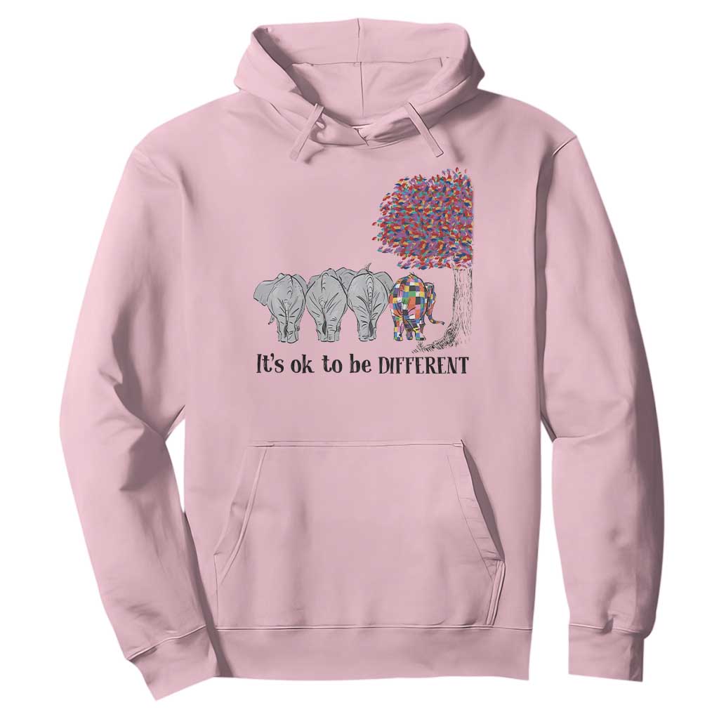 Autism Awareness Elephant Hoodie It's Ok To Be A Little Different TS01 Light Pink Printyourwear
