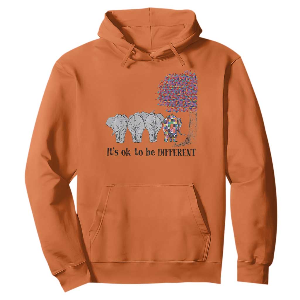 Autism Awareness Elephant Hoodie It's Ok To Be A Little Different TS01 Orange Printyourwear