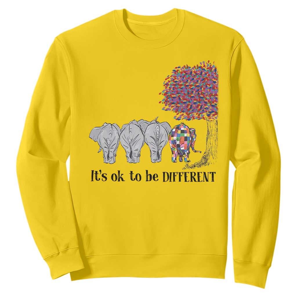 Autism Awareness Elephant Sweatshirt It's Ok To Be A Little Different TS01 Daisy Printyourwear