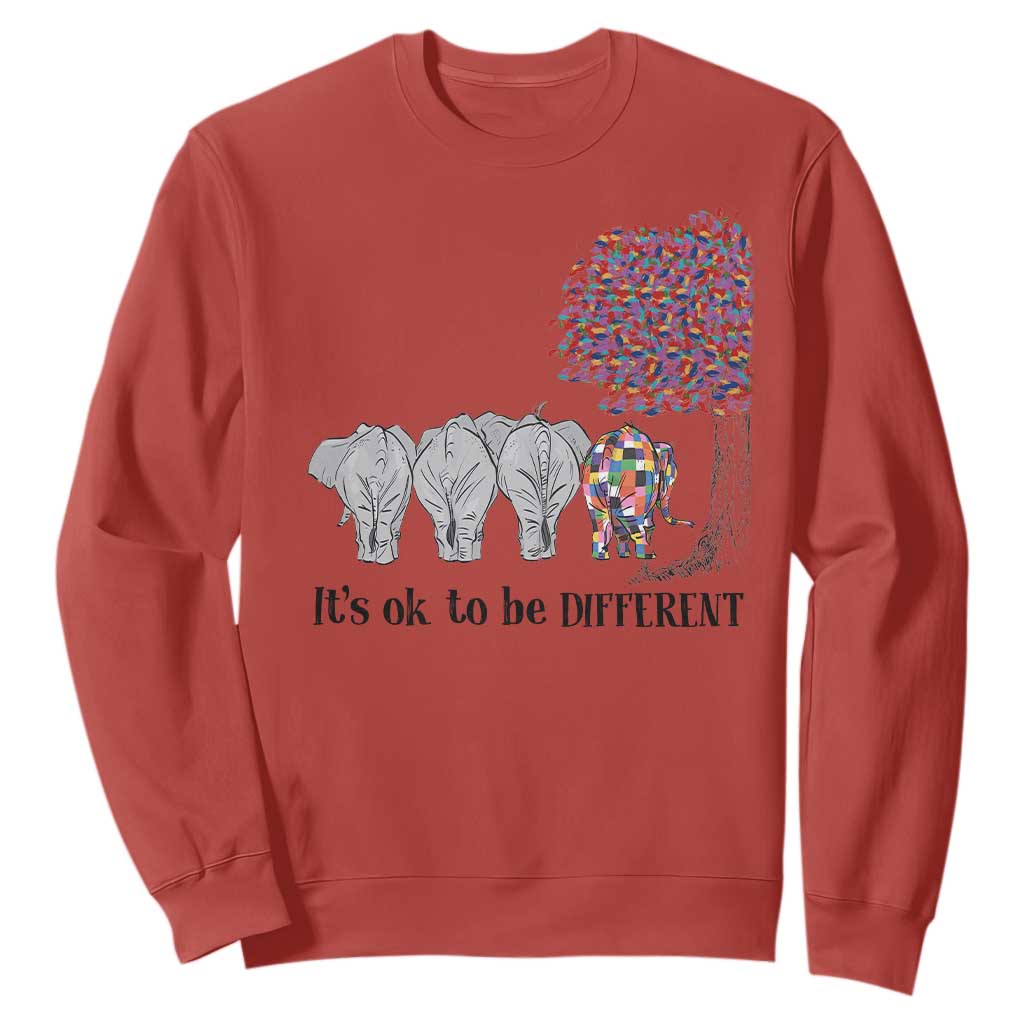 Autism Awareness Elephant Sweatshirt It's Ok To Be A Little Different TS01 Red Printyourwear