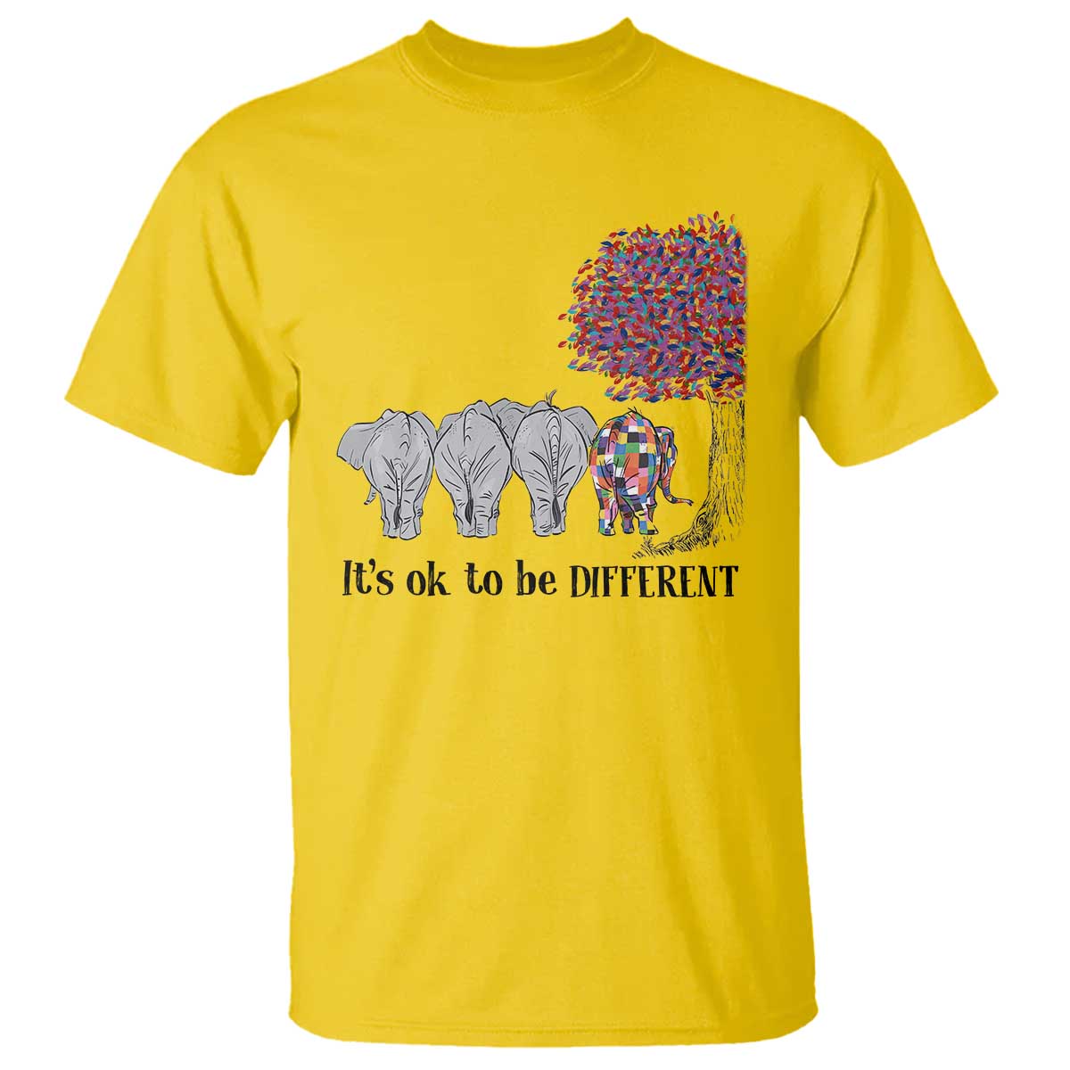 Autism Awareness Elephant T Shirt It's Ok To Be A Little Different TS01 Daisy Printyourwear