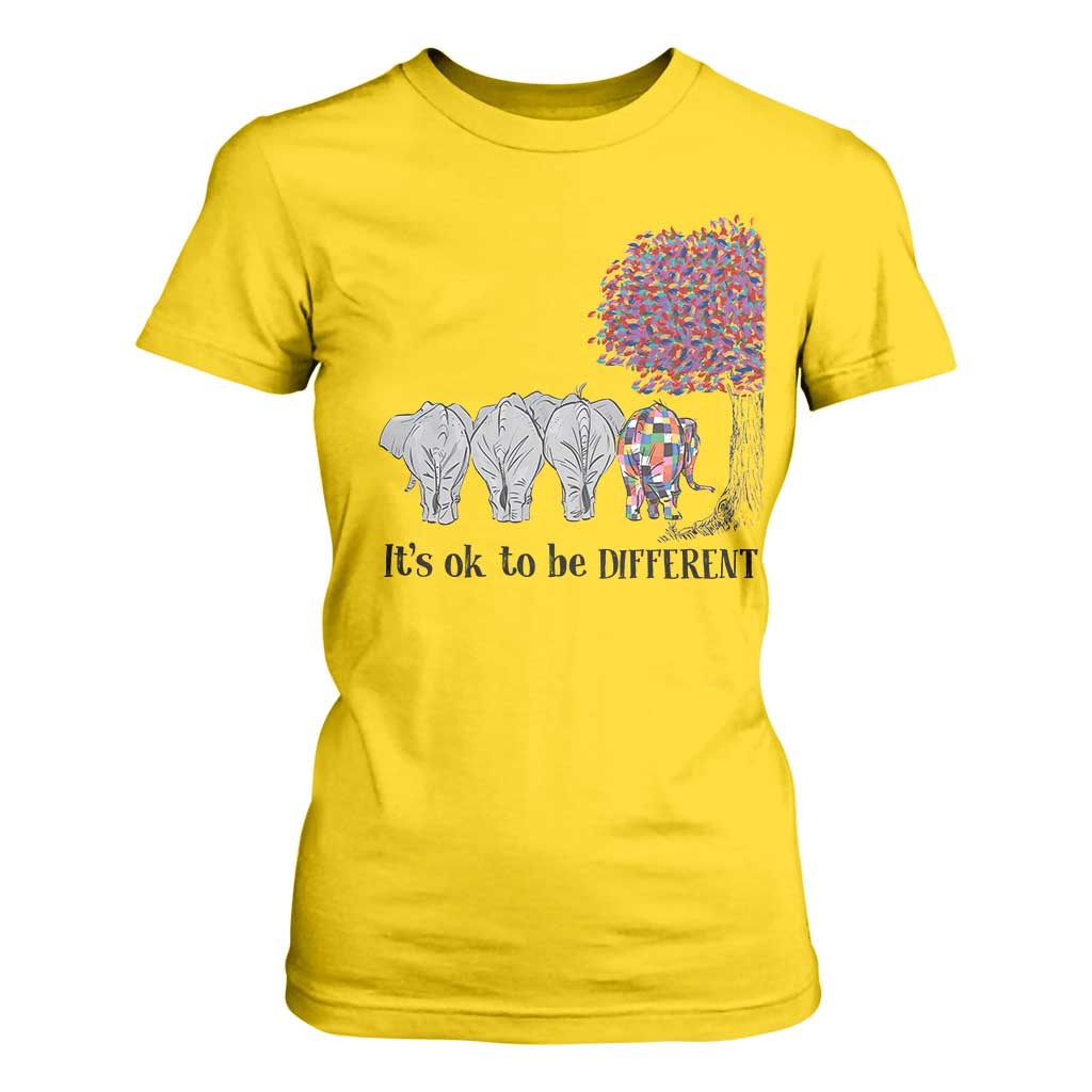 Autism Awareness Elephant T Shirt For Women It's Ok To Be A Little Different TS01 Daisy Printyourwear