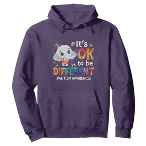World Autism Day Hoodie It's Okay To Be Different Elephant TS01 Purple Printyourwear