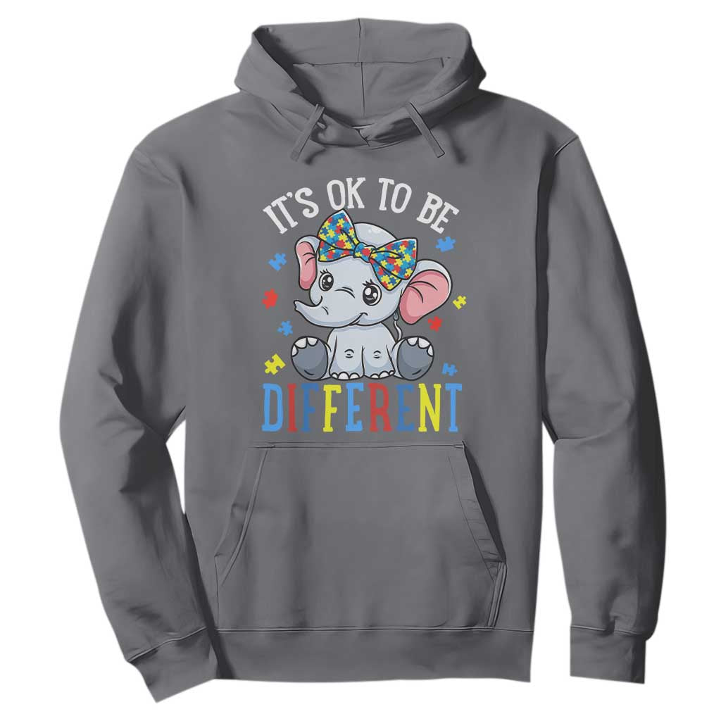 Autism Month Hoodie It's Okay To Be Different Elephant TS01 Charcoal Printyourwear