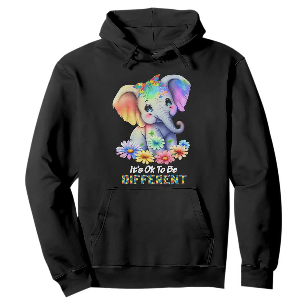It's Ok To Be Elephant Different Autism Awareness Hoodie TS01 Black Printyourwear