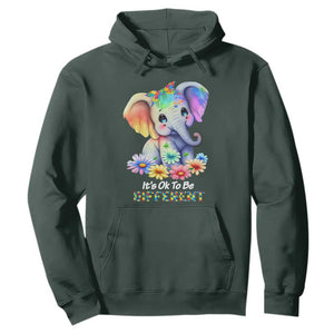 It's Ok To Be Elephant Different Autism Awareness Hoodie TS01 Dark Forest Green Printyourwear