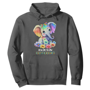 It's Ok To Be Elephant Different Autism Awareness Hoodie TS01 Dark Heather Printyourwear