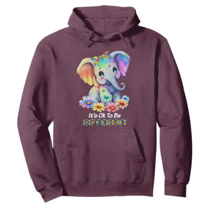 It's Ok To Be Elephant Different Autism Awareness Hoodie TS01 Maroon Printyourwear