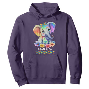 It's Ok To Be Elephant Different Autism Awareness Hoodie TS01 Purple Printyourwear