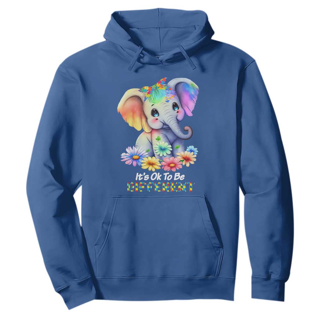 It's Ok To Be Elephant Different Autism Awareness Hoodie TS01 Royal Blue Printyourwear