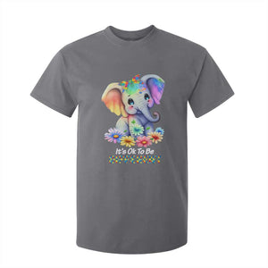It's Ok To Be Elephant Different Autism Awareness T Shirt For Kid TS01 Charcoal Printyourwear
