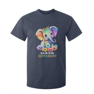 It's Ok To Be Elephant Different Autism Awareness T Shirt For Kid TS01 Navy Printyourwear