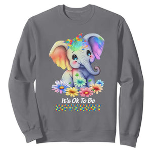 It's Ok To Be Elephant Different Autism Awareness Sweatshirt TS01 Charcoal Printyourwear