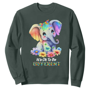 It's Ok To Be Elephant Different Autism Awareness Sweatshirt TS01 Dark Forest Green Printyourwear
