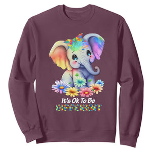 It's Ok To Be Elephant Different Autism Awareness Sweatshirt TS01 Maroon Printyourwear