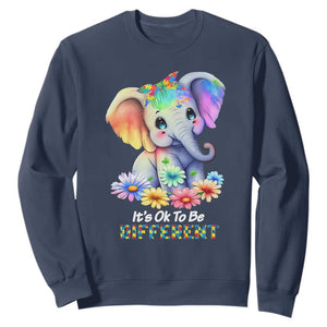 It's Ok To Be Elephant Different Autism Awareness Sweatshirt TS01 Navy Printyourwear