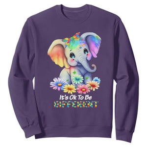 It's Ok To Be Elephant Different Autism Awareness Sweatshirt TS01 Purple Printyourwear