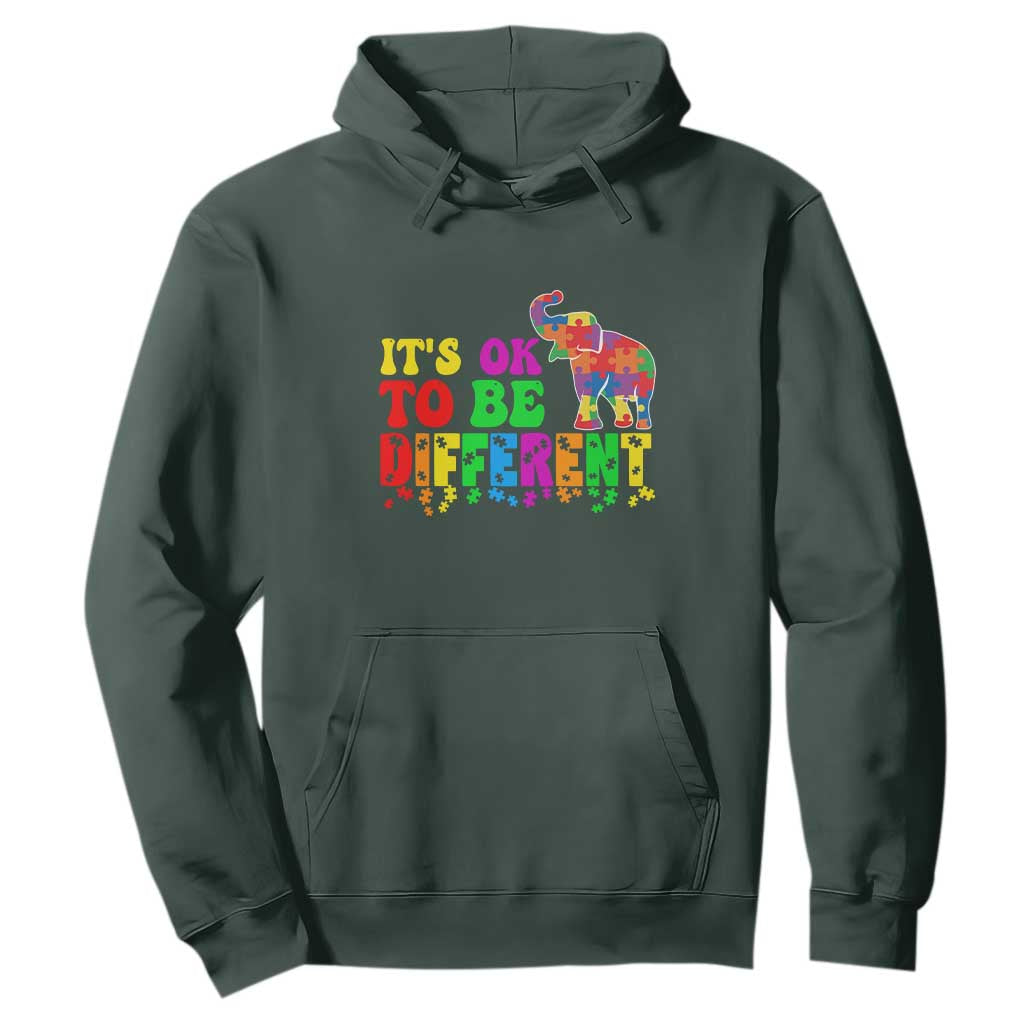 Autism Speaks Hoodie It's Okay To Be Different Elephant TS01 Dark Forest Green Printyourwear